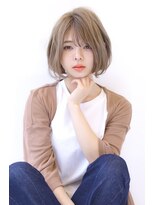 オーロ 緑地公園店(ORO)&nbsp;ローライトフォギーベージュ大人かわいいスリークボブ大人ボブ