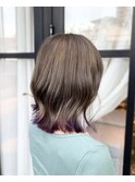 ショートレイヤーカット+裾カラーバイオレット