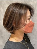 白髪ぼかし大人ショート大人ボブ30代40代50代60代天王寺駅