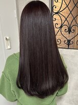 ルノン(LUNON) ボルドーブラウンカラー/ロングヘア/ワンカラー/艶髪