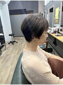 白髪ぼかしハイライト×ショート