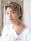 10代20代ハイトーンカラー学生ニュアンスパーマメンズカットZ