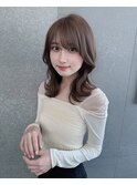 チャコール/オリーブグレー/レイヤーカット小顔顔周り韓国札幌