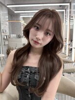 ロンドホットリップ 立川(Lond hot lip)&nbsp;ヘーゼルベージュ/ハッシュカット/くびれ巻/ヘーゼルブラウン