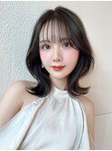 大人かわいいエアリーミディの小顔くびれ韓国ヘアー20代30