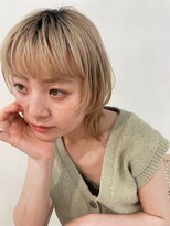  fit stand 千葉/ショートボブ/カット/パーマ/ダブルカラー/トリートメント/縮毛矯正&nbsp;イメチェン/ピンクベージュ/アンブレラカラー[千葉]