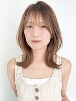 ビーチ(BEACH) ★前髪あり韓国レイヤーミルクブラウンくびれヘアダークパープル