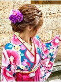 袴ヘアアレンジ ルーズシニヨン