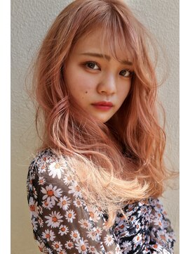 イソラブル(ISOLA-blu) 【ダブルカラー】ピンクベージュ×柔らかロング