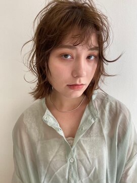 ローウェ 表参道(Louwe) ボブ/大人かわいい/フェザーバング/透け感グレージュ