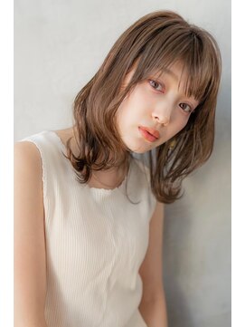 オースティン 調布アミックス(AUSTIN) 大人かわいい前髪セシルカットココアブラウンフリンジウェーブ