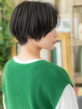 カバーヘア イヴ 戸頭店(COVER HAIR EVE) ■センターパート黒髪前髪なしショート51-2★戸頭20代30代40代