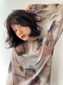 パトゥ 京都四条烏丸(patou) 前髪パーマ×ゆるふわボブスタイル