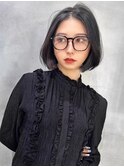 切りっぱなしボブ×レイヤーカット×ブリーチなしグレージュ
