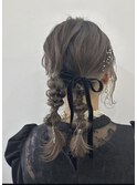編みこみ ヘアセット アレンジ 三宮 パーティーセット