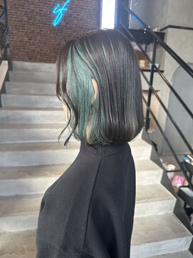 if インナーカラー/ブラック/ミントグリーン