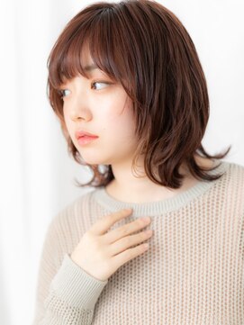 ドクターズサロン LAB 小山店 大人可愛いココアブラウン外ハネロブc小山20代30代40代