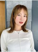 【くびれミディ×透け感カラー】大人の柔らかフェミニンヘア