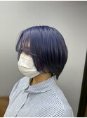 【透明感重視】ネイビーブルーのダブルカラー