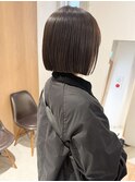 久保田)切りっぱなしぱつっとボブ縮毛矯正ストレート