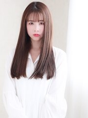 ヨシンモリ美髪ストレートヘアシースルー前髪ロングヘア