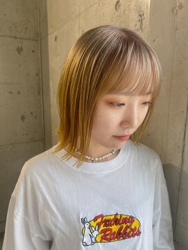 ラニヘアサロン(lani hair salon) ベージュ＋イエローのルーツカラー