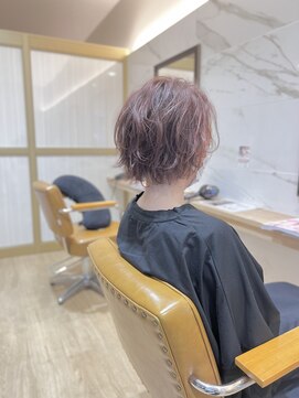 ラポールヘアー(rapport hair) ゆるふわショート×ピンクローズカラー*