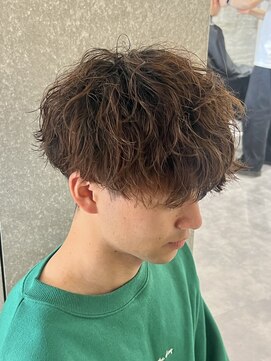 ニアウ 太田店(Niau) メンズナチュラルマッシュゆるふわ波巻きスパイラルパーマ