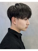 カルマパーマ/ベリーショート/ダークアッシュ/ニュアンスパーマ