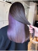 ◯アクセントカラーインナーカラーパープルアンブレカラーデジパ