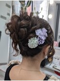 浴衣ヘアセット、アップスタイル