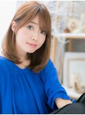 斜めバング艶カラー前下がりエアストレートc6越谷20代30代40代