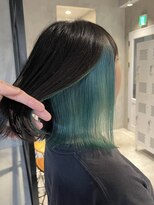 エリマ 調布(elima)&nbsp;インナーカラーイヤリングカラーケアブリーチエメラルドグリーン