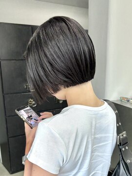 ヘアー アイス 御器所本店(HAIR ICI) 20代30代40代大人可愛い小顔ショートカット切りっぱなし黒髪ボブ