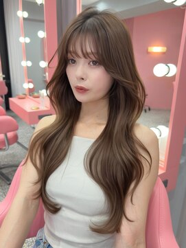 ボタン シブヤ(VOTAN SHIBUYA) 韓国ヘア/くびれヘア/前髪あり/顔まわりカット/グレージュ