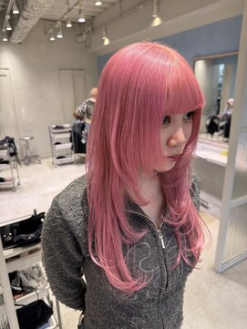 アソビセカンド 原宿(ASOBI 2nd) ダブルカラー/黒髪/ボブルフ/ネビージュ/原宿/ハイトーンカラー