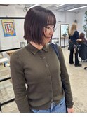 ミニボブ×レッドブラウン2.22似合わせカット