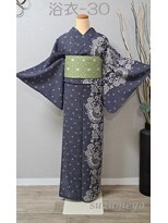 きものサロン すずめ屋&nbsp;レンタル番号　浴衣-30(紺レース)