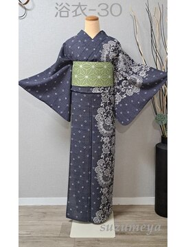きものサロン すずめ屋 レンタル番号 浴衣-30(紺レース)