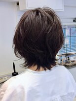 ミッテル(mittell)&nbsp;ミディアムヘア毛先パーマことりベージュ黒髪ウォーターフォール