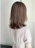 なじませハイライト☆透明感シフォンベージュミディアムレイヤー