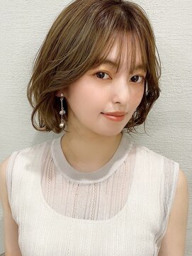 シルクレイ 新宿店(Silk-lei) 似合わせ小顔ボブオリーブカラー 20代30代40代