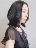 前髪なし大人の外はねボブ/ニュアンスカラー/ヘルシースタイル