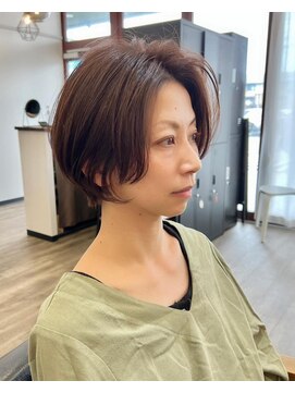 フラッグ ヘアー 天神西通り店(Flag HAIR) 大人ショート☆ショートボブ☆イルミナカラー