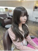ロングウルフカット/韓国風ウルフヘア/顔周りレイヤーカット