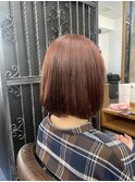 レッドブラウン×ボブ｜葛西髪質改善｜葛西縮毛矯正｜葛西