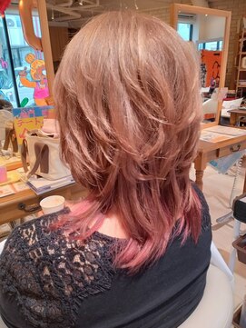 リーズン(REASON) 明るい白髪染め×インナーピンク