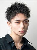 メンズ波巻きツイスパニュアンススパイラルスパイキーショート