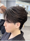 渋谷フェザーパーマニュアンスパーマセンターパートウルフカット
