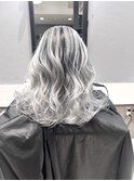 バレイヤージュ　シルバー　アッシュ